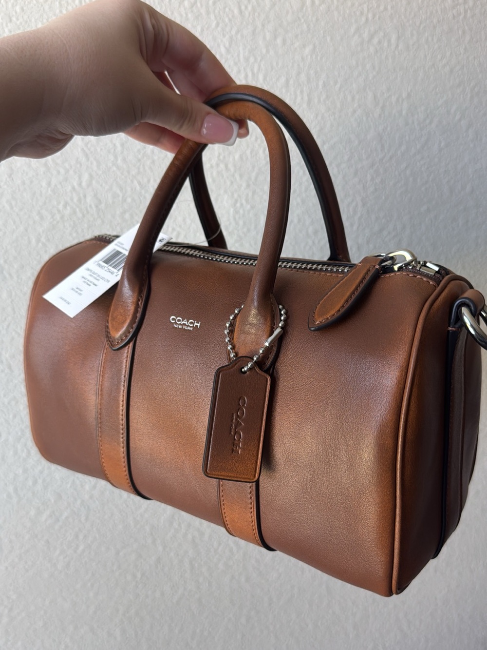 Coach Brown Loved Leather Compass 25